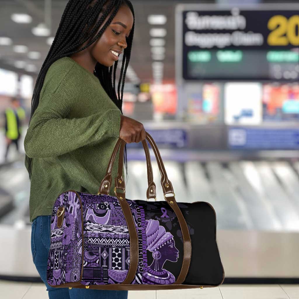 African Lady Lupus Awareness Travel Bag Fight Support Cure