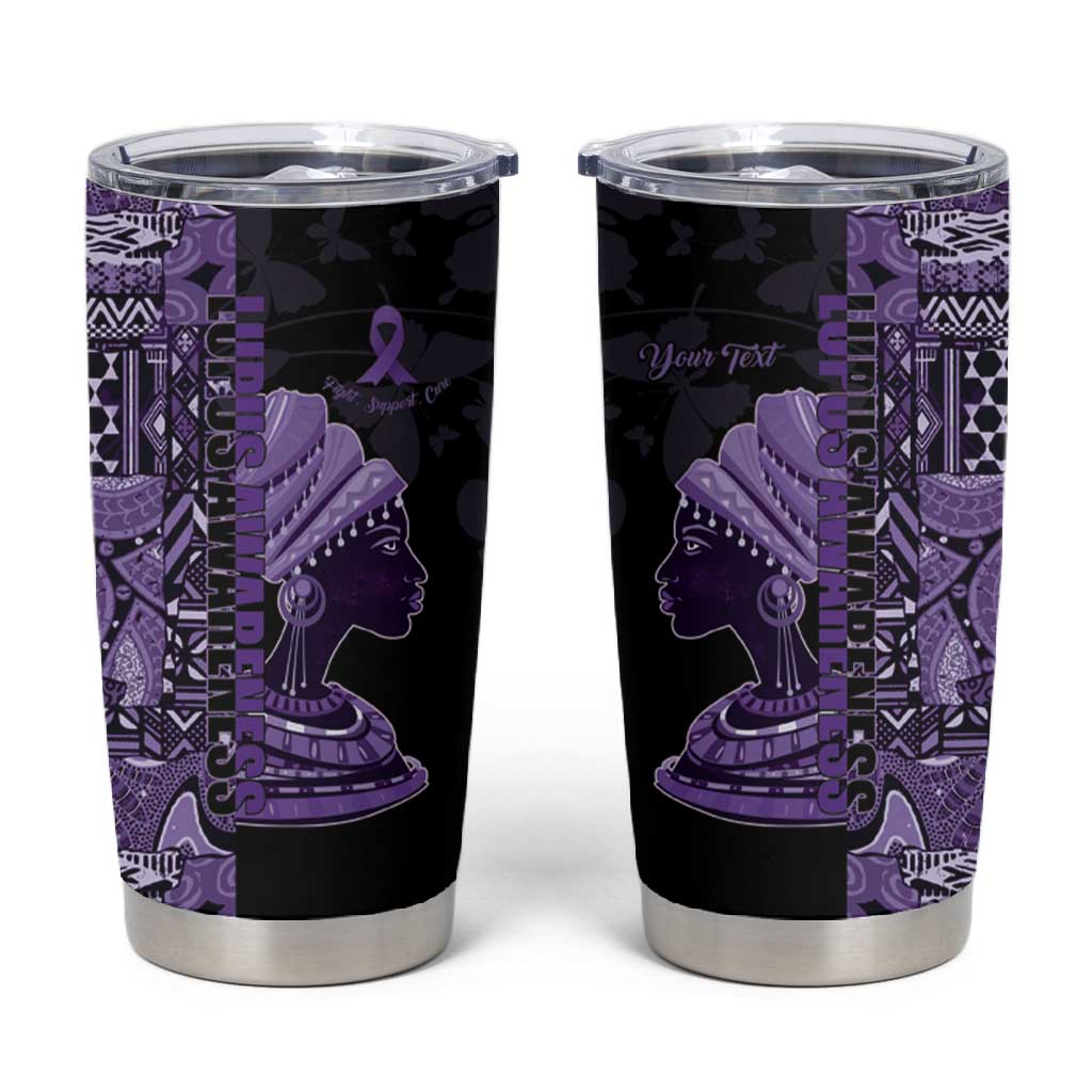 Personalized African Lady Lupus Awareness Tumbler Cup Fight Support Cure