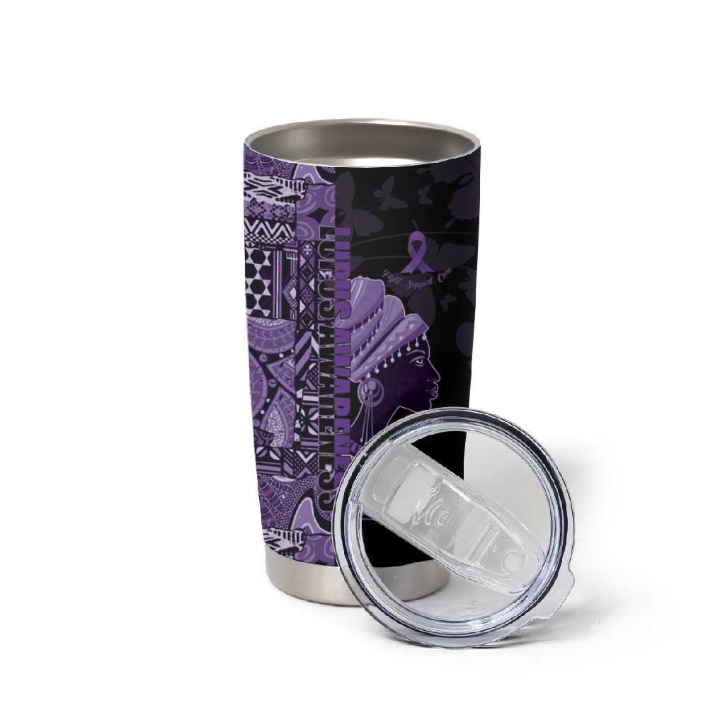 Personalized African Lady Lupus Awareness Tumbler Cup Fight Support Cure