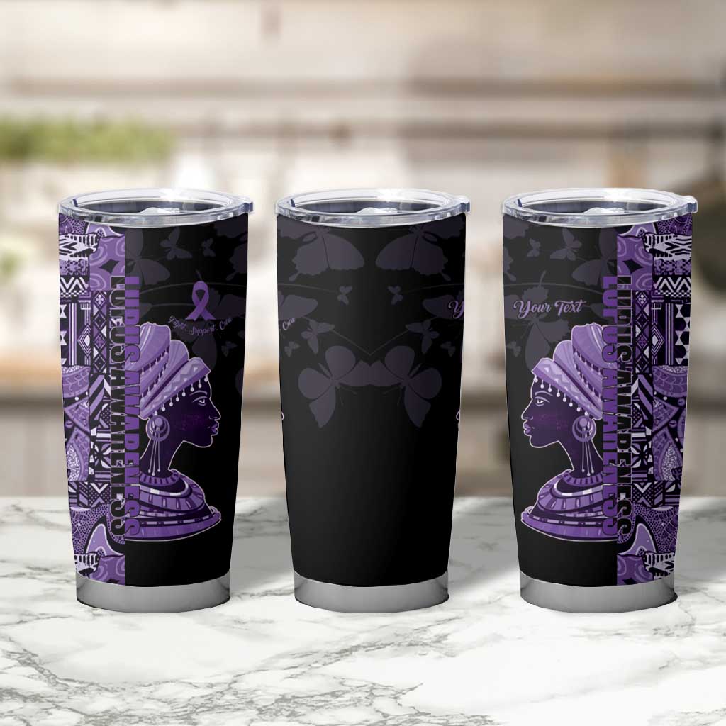 Personalized African Lady Lupus Awareness Tumbler Cup Fight Support Cure