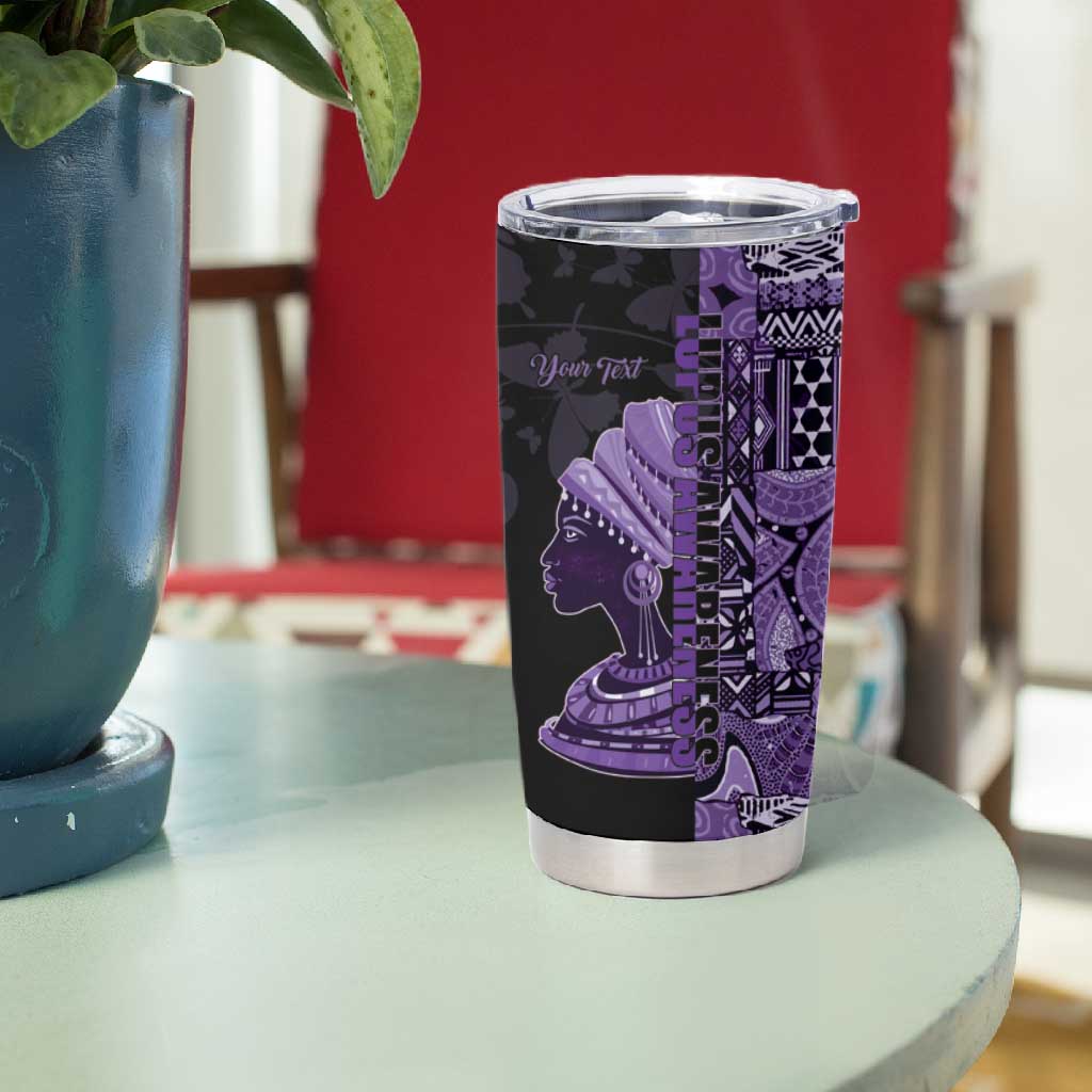 Personalized African Lady Lupus Awareness Tumbler Cup Fight Support Cure