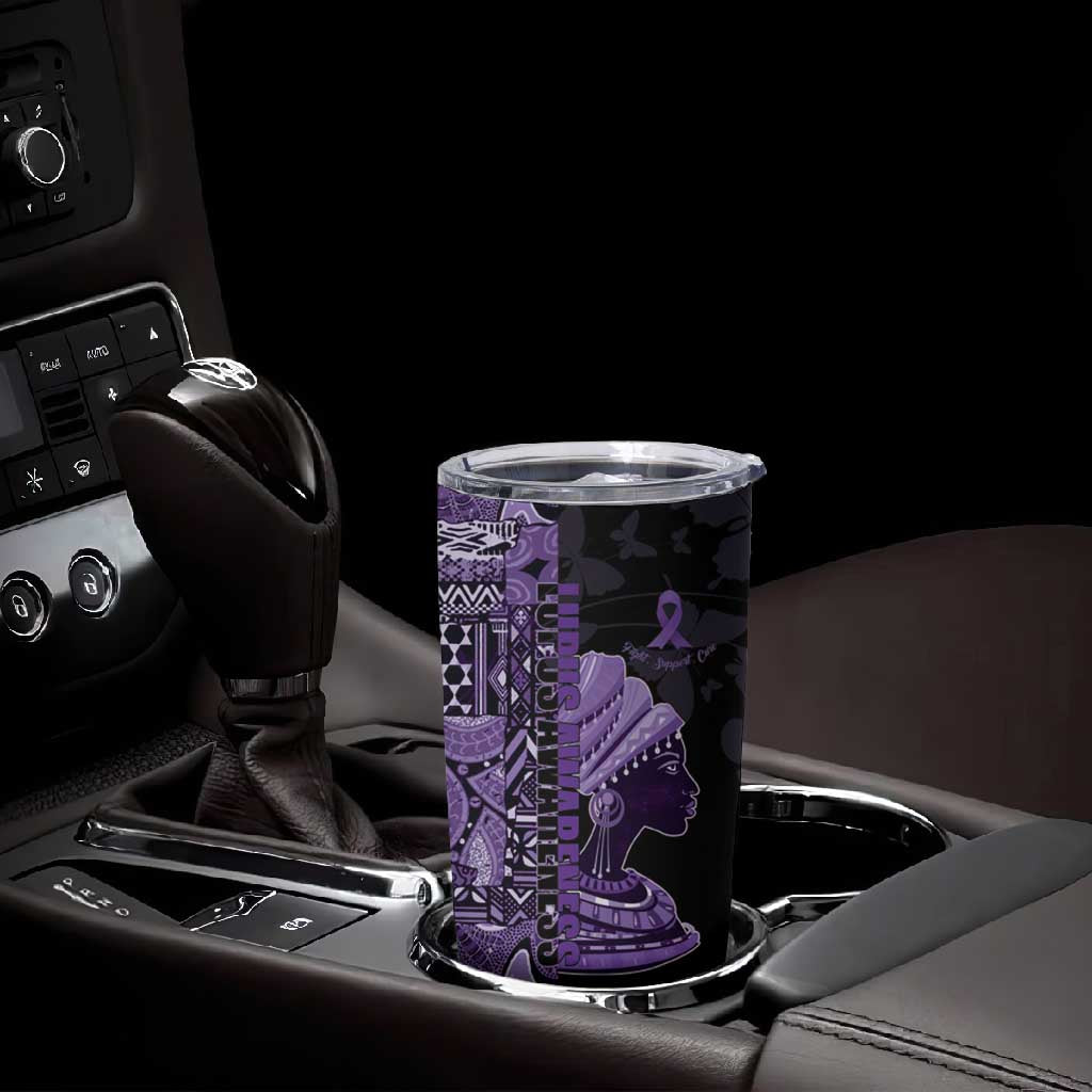 Personalized African Lady Lupus Awareness Tumbler Cup Fight Support Cure