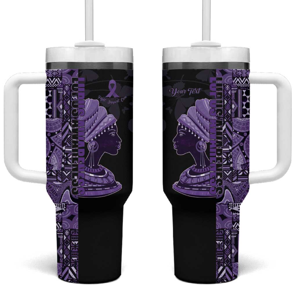Personalized African Lady Lupus Awareness Tumbler With Handle Fight Support Cure