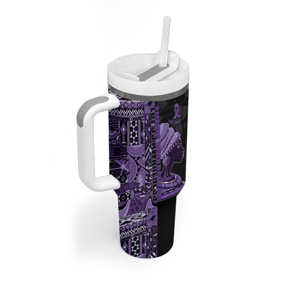 Personalized African Lady Lupus Awareness Tumbler With Handle Fight Support Cure
