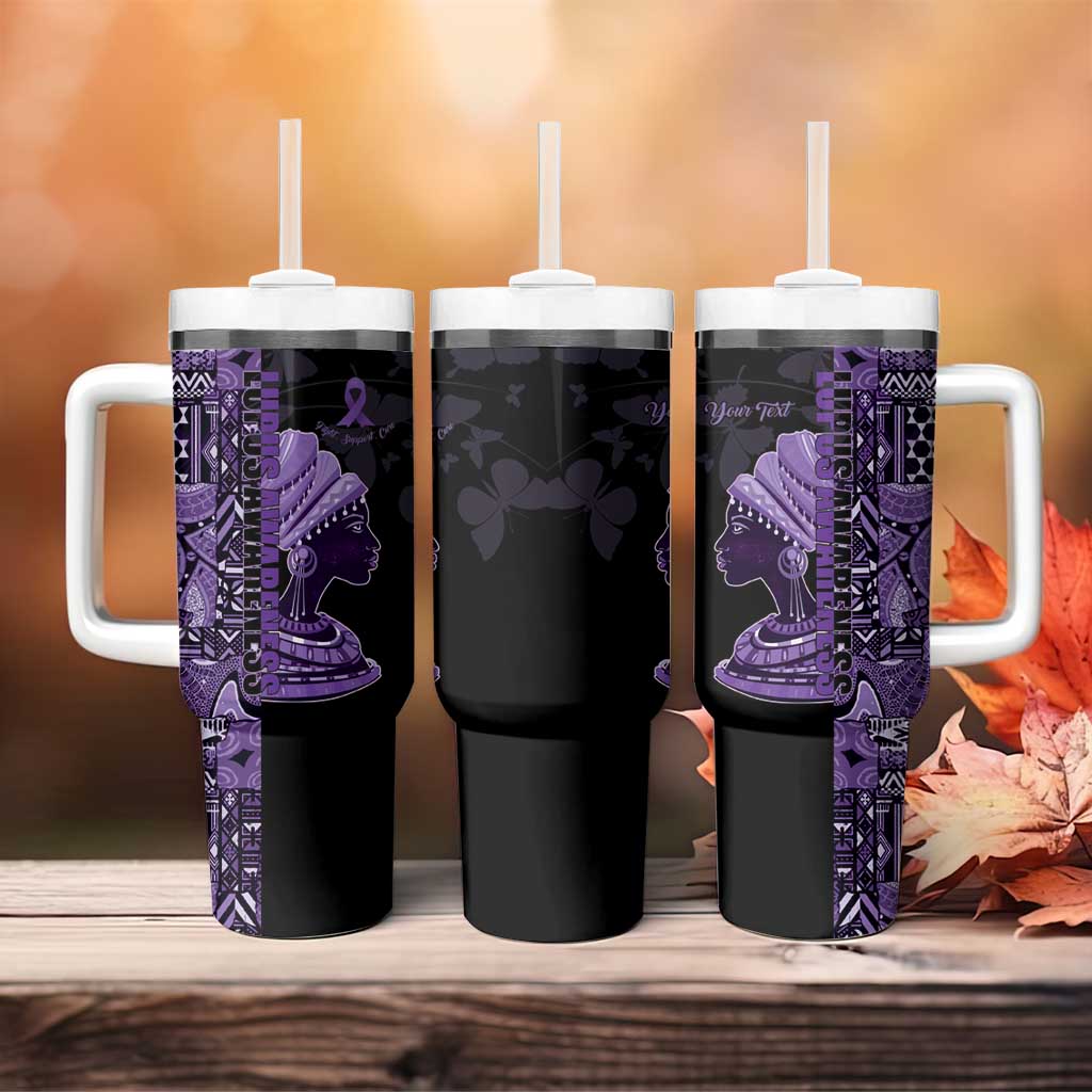 Personalized African Lady Lupus Awareness Tumbler With Handle Fight Support Cure