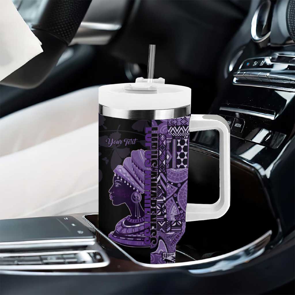 Personalized African Lady Lupus Awareness Tumbler With Handle Fight Support Cure