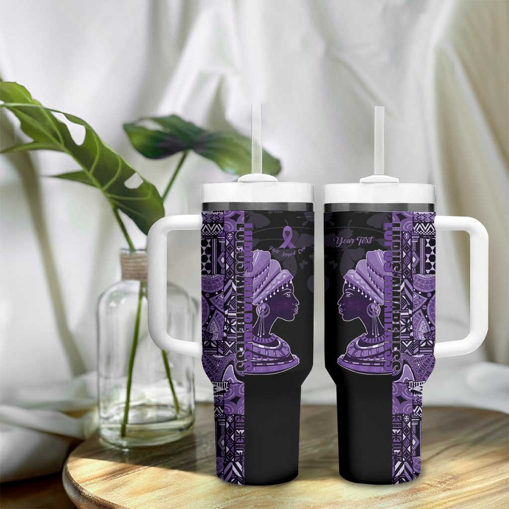 Personalized African Lady Lupus Awareness Tumbler With Handle Fight Support Cure