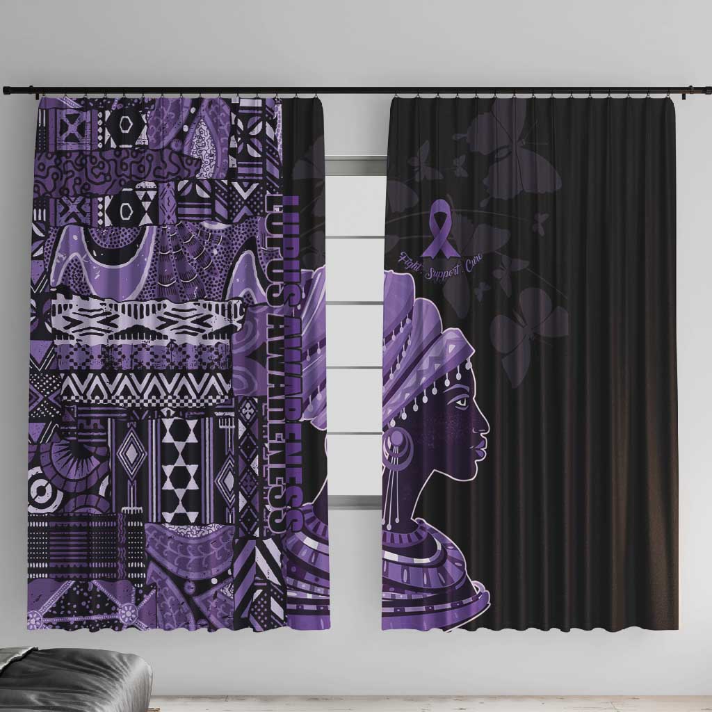 African Lady Lupus Awareness Window Curtain Fight Support Cure