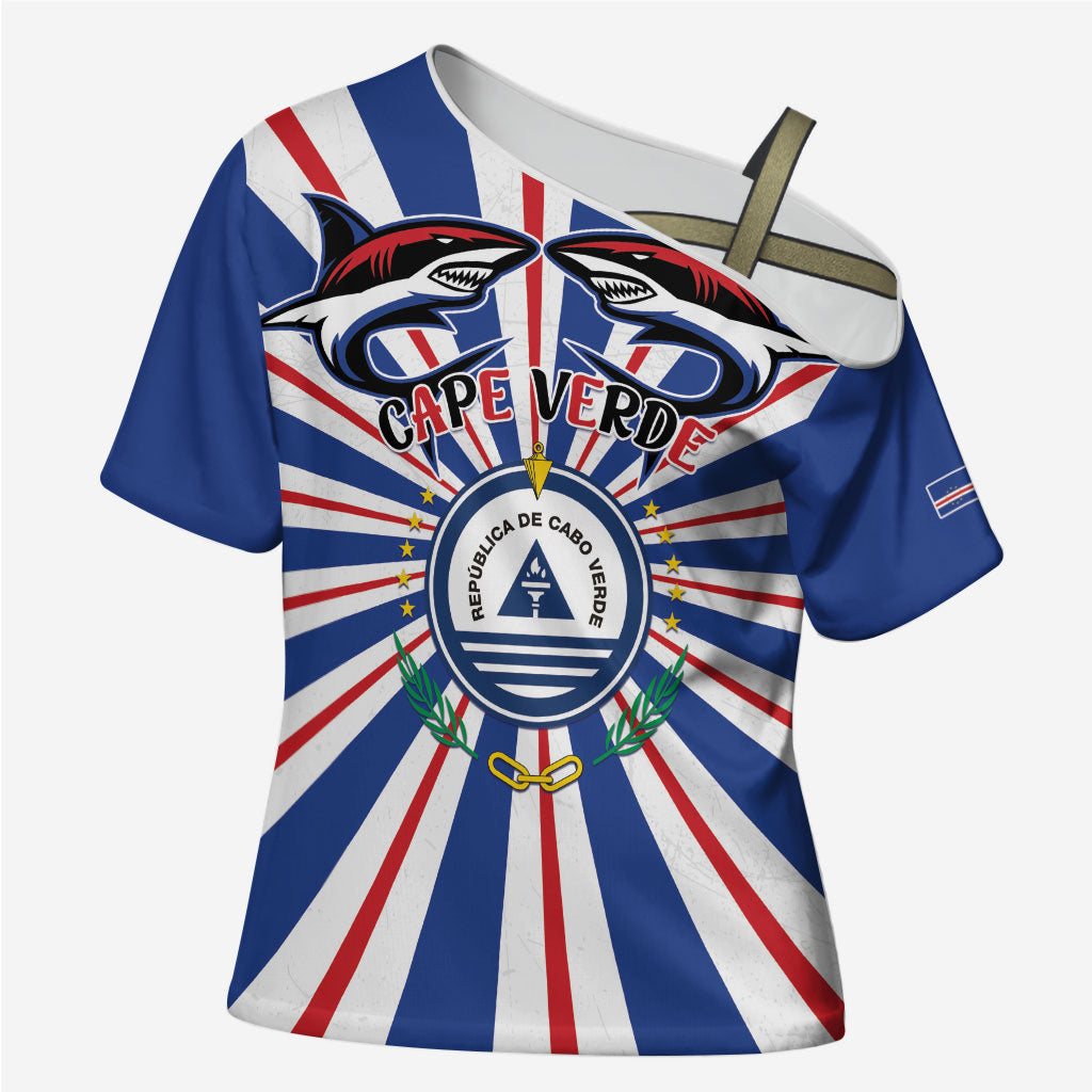 Personalized Cape Verde 1975 Cross Shoulder Shirt Happy Independence Day