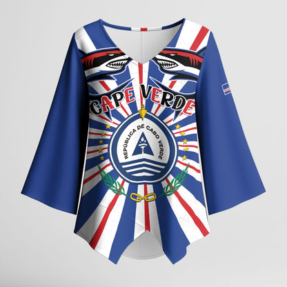 Personalized Cape Verde 1975 Kimono Sleeve Blouse Happy Independence Day