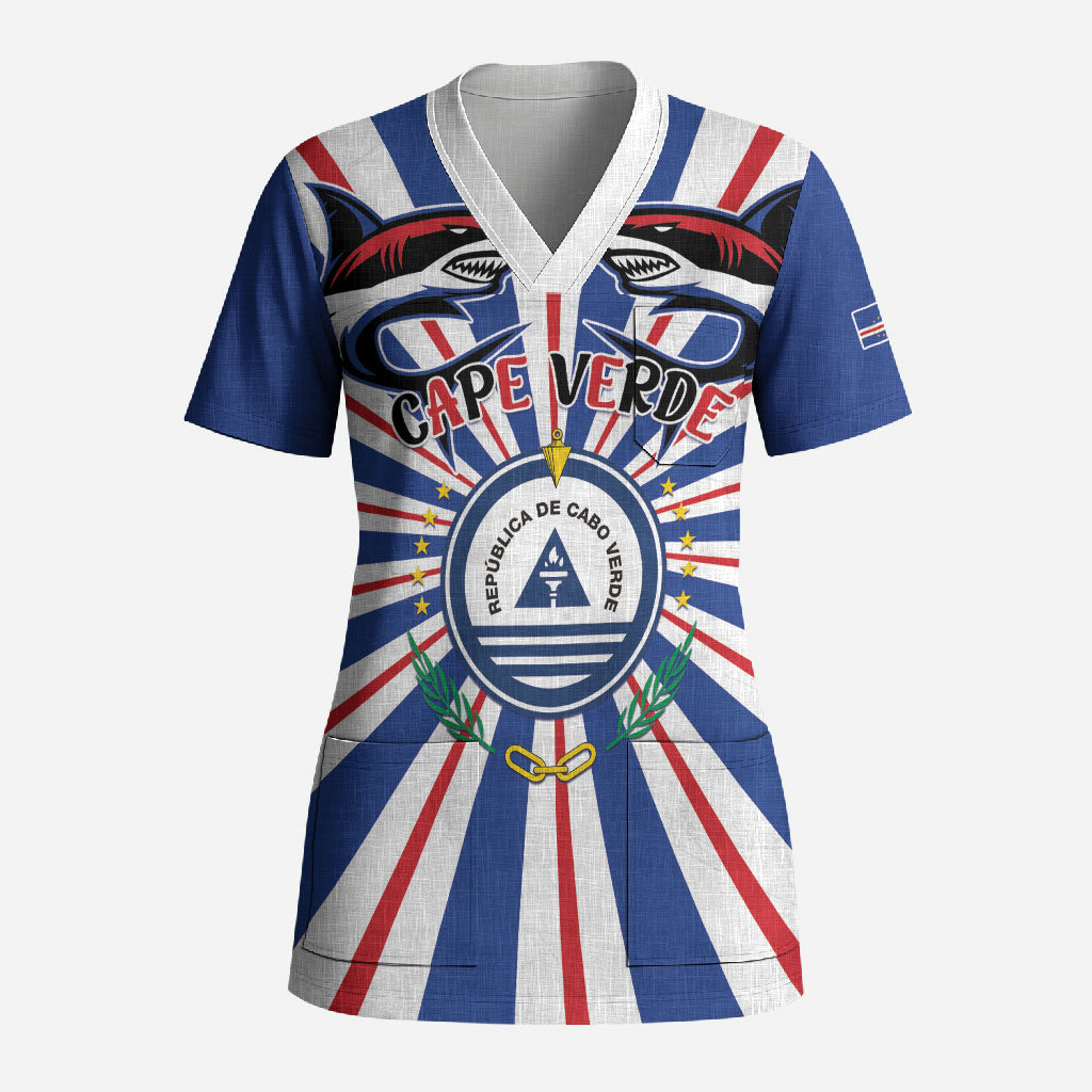 Personalized Cape Verde 1975 Scrub Top Happy Independence Day