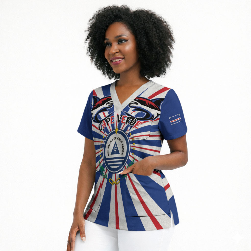 Personalized Cape Verde 1975 Scrub Top Happy Independence Day