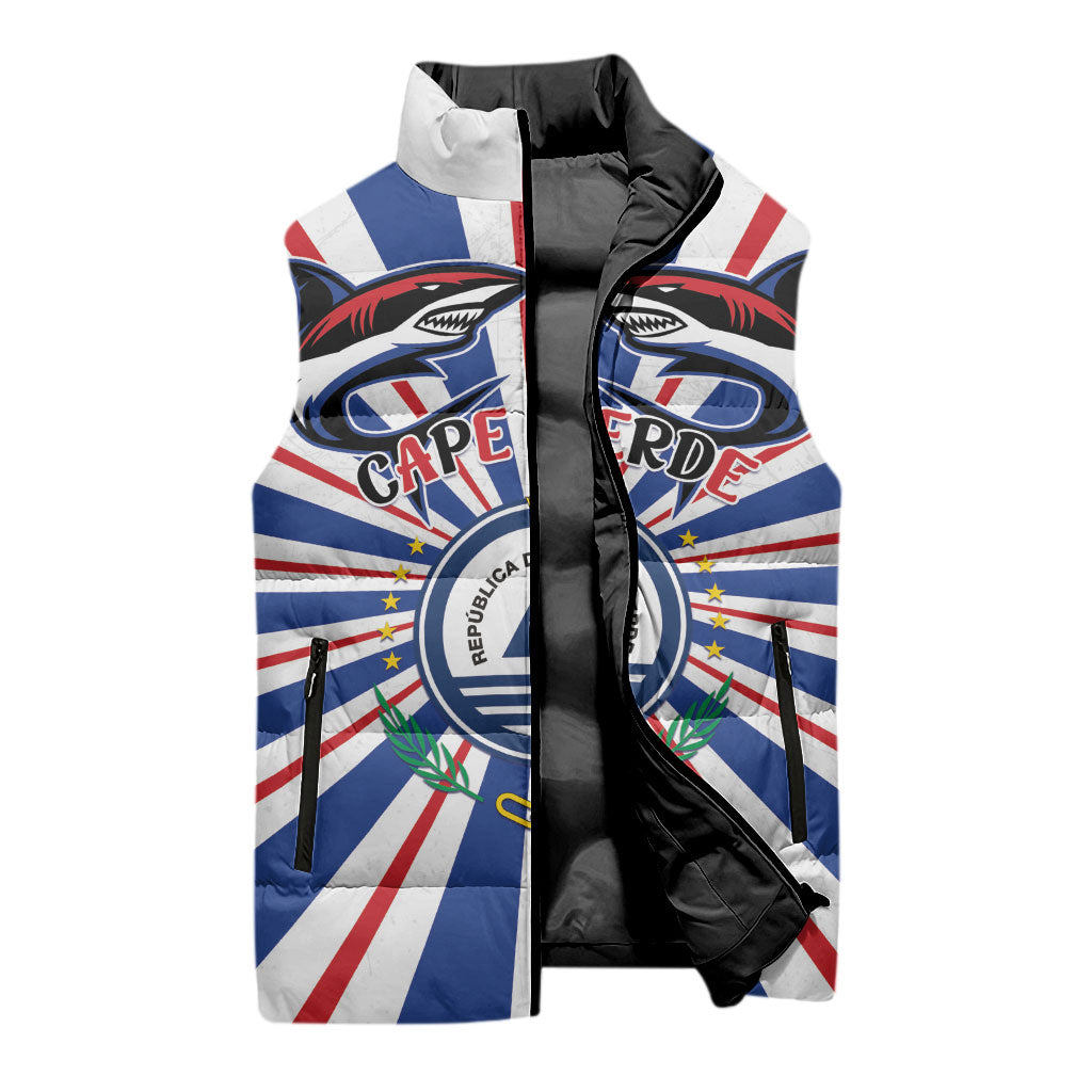 Personalized Cape Verde 1975 Sleeveless Puffer Jacket Happy Independence Day