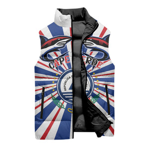 Personalized Cape Verde 1975 Sleeveless Puffer Jacket Happy Independence Day