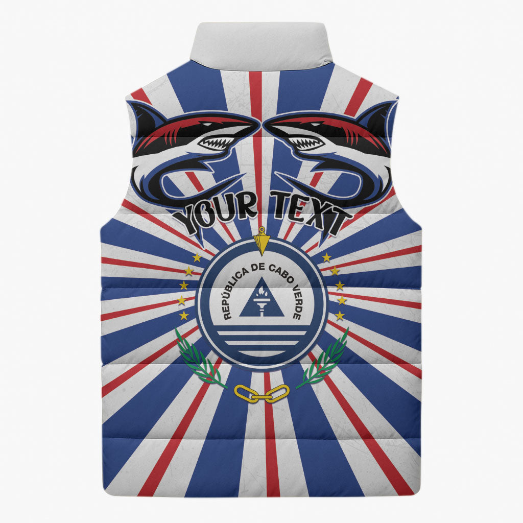 Personalized Cape Verde 1975 Sleeveless Puffer Jacket Happy Independence Day