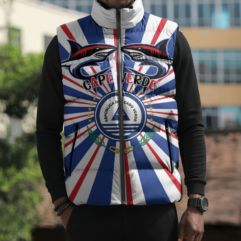 Personalized Cape Verde 1975 Sleeveless Puffer Jacket Happy Independence Day