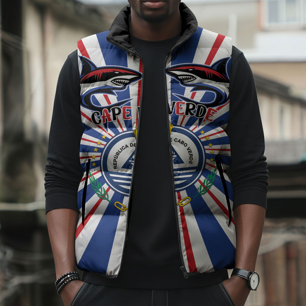 Personalized Cape Verde 1975 Sleeveless Puffer Jacket Happy Independence Day