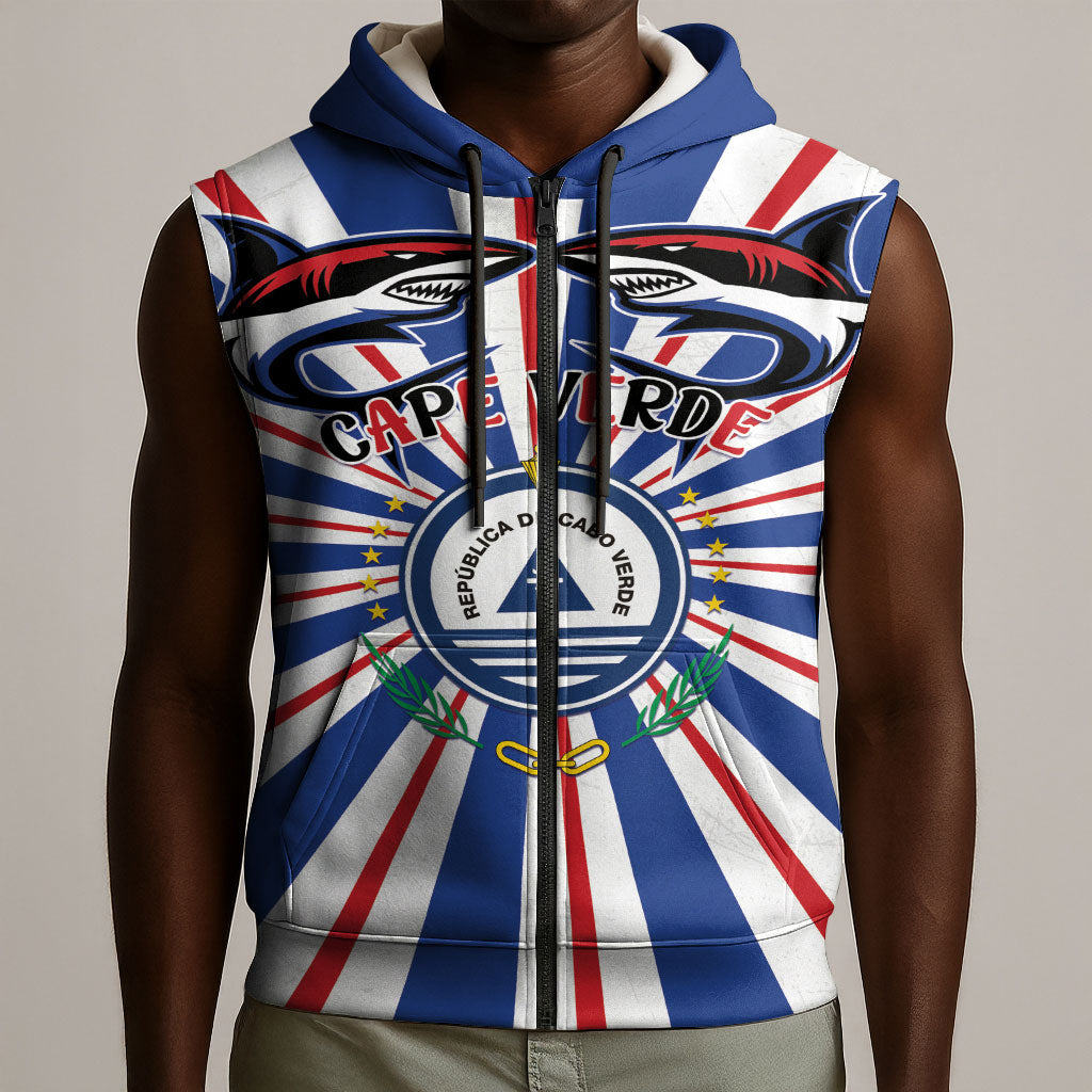Personalized Cape Verde 1975 Sleeveless Zip Hoodie Happy Independence Day