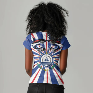 Personalized Cape Verde 1975 Women V-Neck T-Shirt Happy Independence Day
