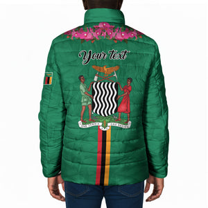 Personalized One Zambia One Nation Padded Jacket Happy Independence Day