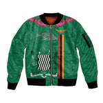 Personalized One Zambia One Nation Sleeve Zip Bomber Jacket Happy Independence Day