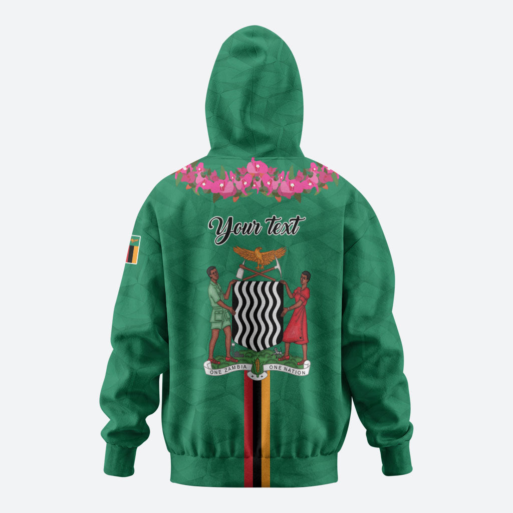 Personalized One Zambia One Nation Zip Hoodie Happy Independence Day