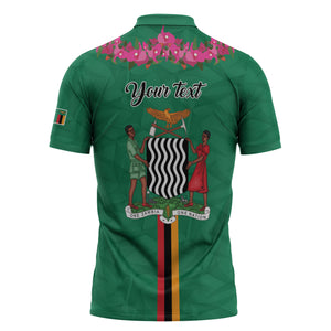 Personalized One Zambia One Nation Zipper Polo Shirt Happy Independence Day