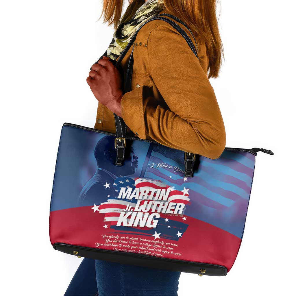 Martin Luther King MLK Leather Tote Bag I Have A Dream - African Pride