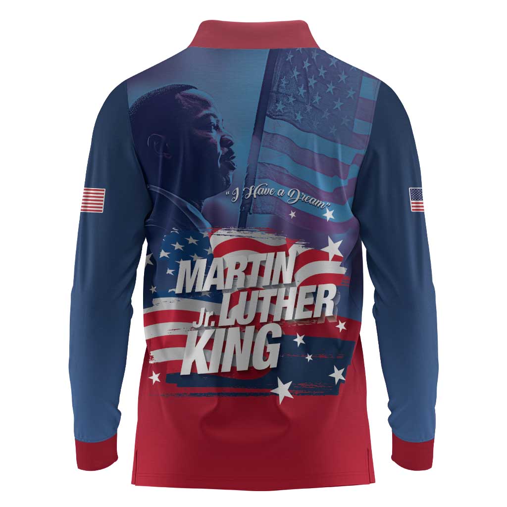 Martin Luther King MLK Long Sleeve Polo Shirt I Have A Dream - African Pride