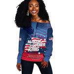 Martin Luther King MLK Off Shoulder Sweater I Have A Dream - African Pride