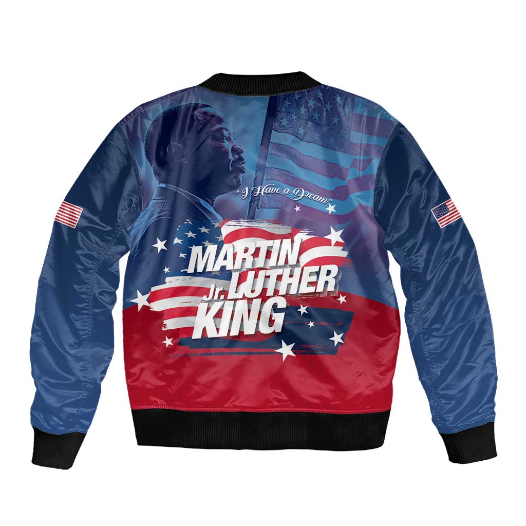 Martin Luther King MLK Sleeve Zip Bomber Jacket I Have A Dream - African Pride