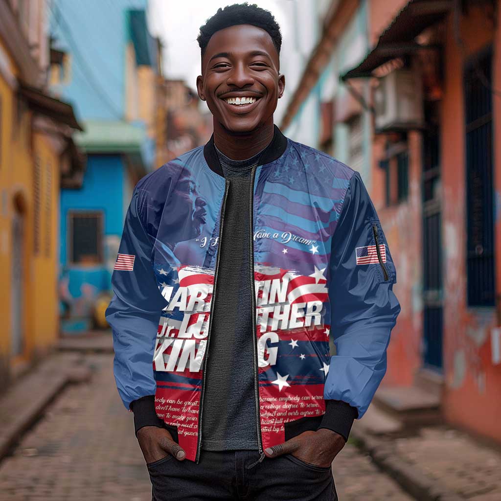 Martin Luther King MLK Sleeve Zip Bomber Jacket I Have A Dream - African Pride