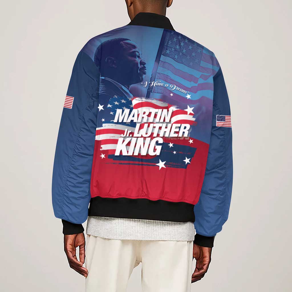 Martin Luther King MLK Sleeve Zip Bomber Jacket I Have A Dream - African Pride