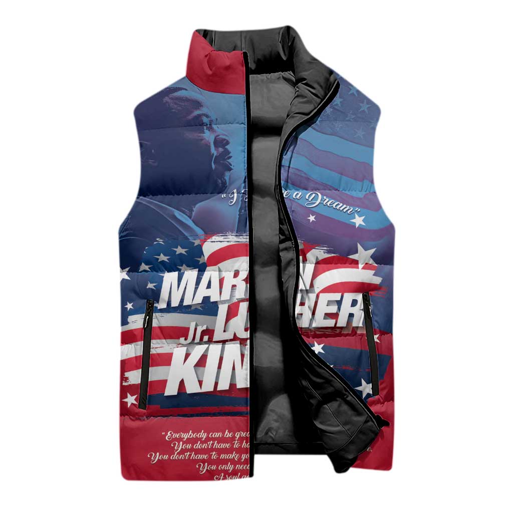 Martin Luther King MLK Sleeveless Puffer Jacket I Have A Dream - African Pride
