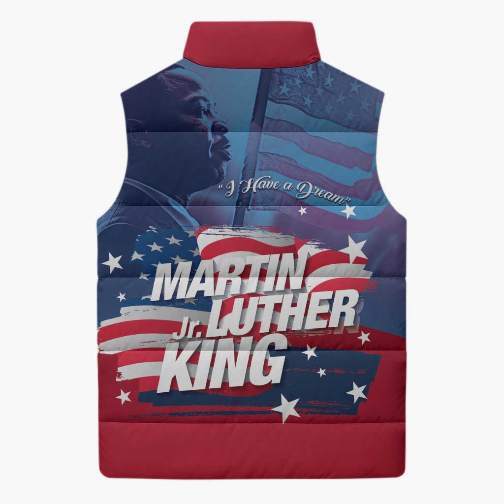 Martin Luther King MLK Sleeveless Puffer Jacket I Have A Dream - African Pride