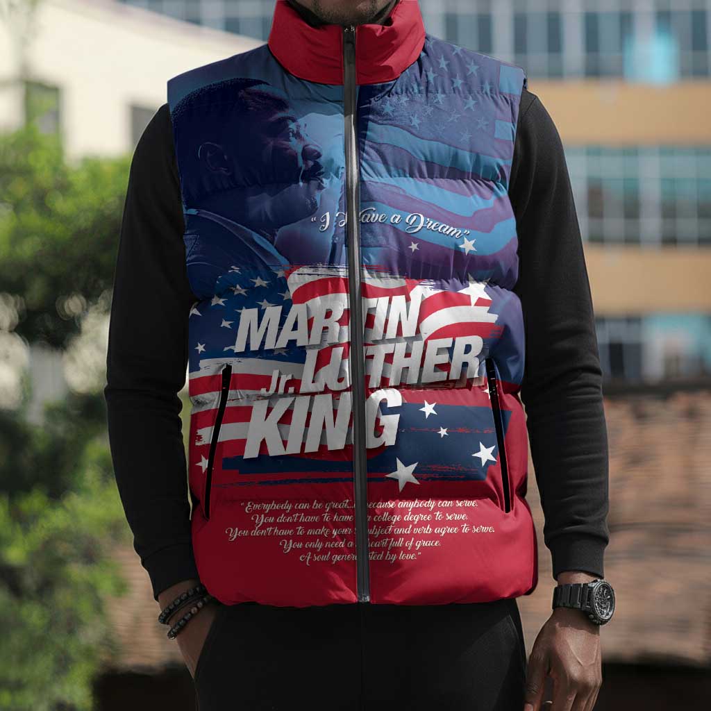 Martin Luther King MLK Sleeveless Puffer Jacket I Have A Dream - African Pride