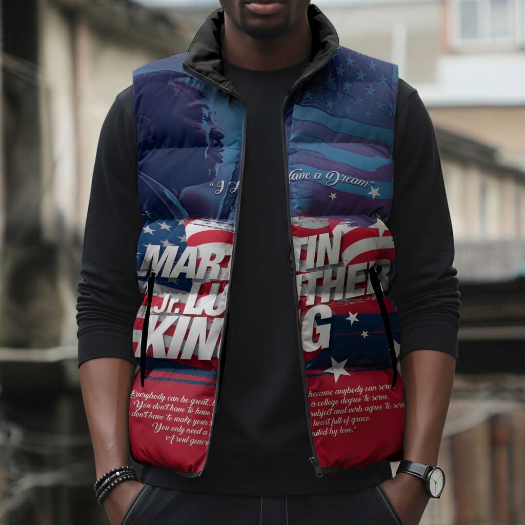 Martin Luther King MLK Sleeveless Puffer Jacket I Have A Dream - African Pride