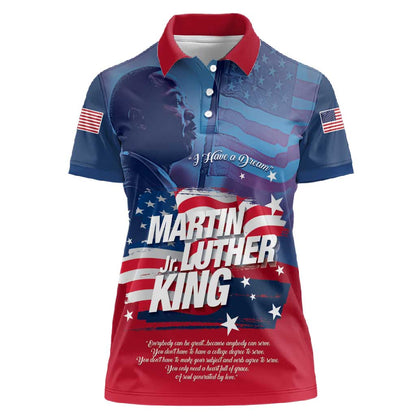 Martin Luther King MLK Women Polo Shirt I Have A Dream - African Pride