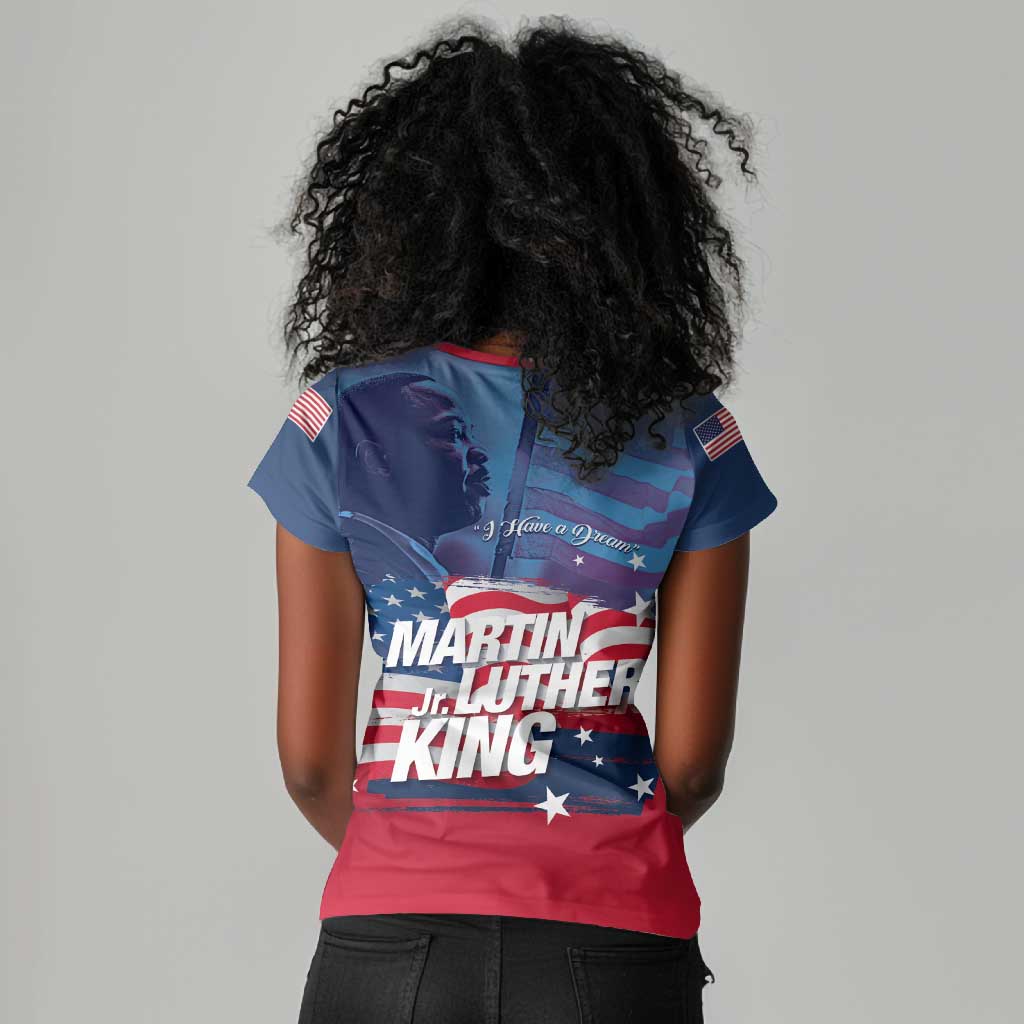 Martin Luther King MLK Women V-Neck T-Shirt I Have A Dream - African Pride