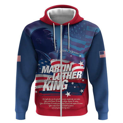 Martin Luther King MLK Zip Hoodie I Have A Dream - African Pride