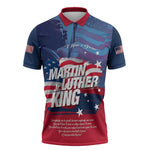 Martin Luther King MLK Zipper Polo Shirt I Have A Dream - African Pride