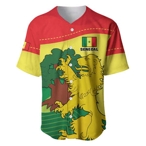 Custom Senegal Baseball Jersey with Bahamian Lion and Baobab Flag Style