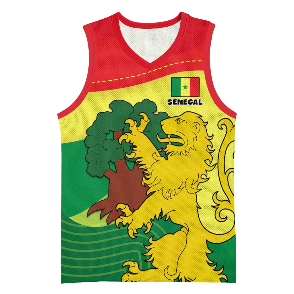 Custom Senegal Basketball Jersey with Bahamian Lion and Baobab Flag Style LT01