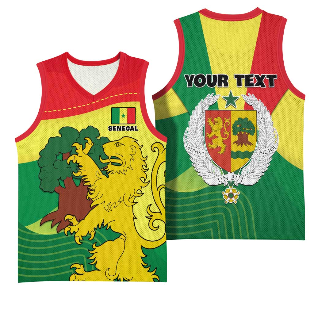 Custom Senegal Basketball Jersey with Bahamian Lion and Baobab Flag Style LT01