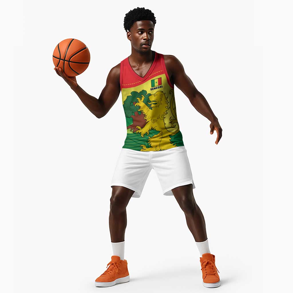 Custom Senegal Basketball Jersey with Bahamian Lion and Baobab Flag Style LT01