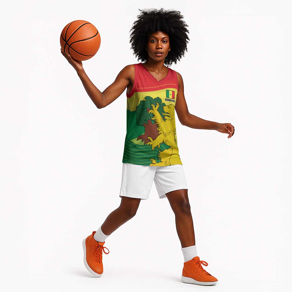 Custom Senegal Basketball Jersey with Bahamian Lion and Baobab Flag Style LT01