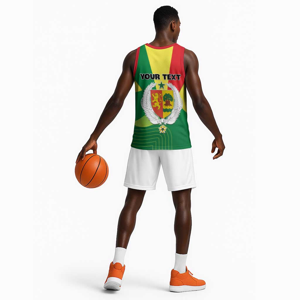 Custom Senegal Basketball Jersey with Bahamian Lion and Baobab Flag Style LT01