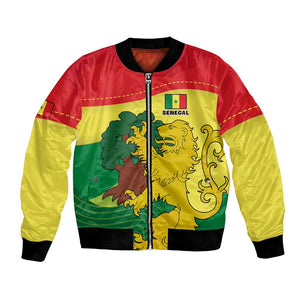 Custom Senegal Bomber Jacket with Bahamian Lion and Baobab Flag Style