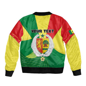 Custom Senegal Bomber Jacket with Bahamian Lion and Baobab Flag Style