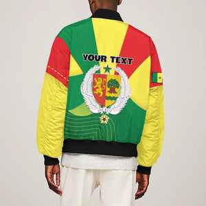 Custom Senegal Bomber Jacket with Bahamian Lion and Baobab Flag Style